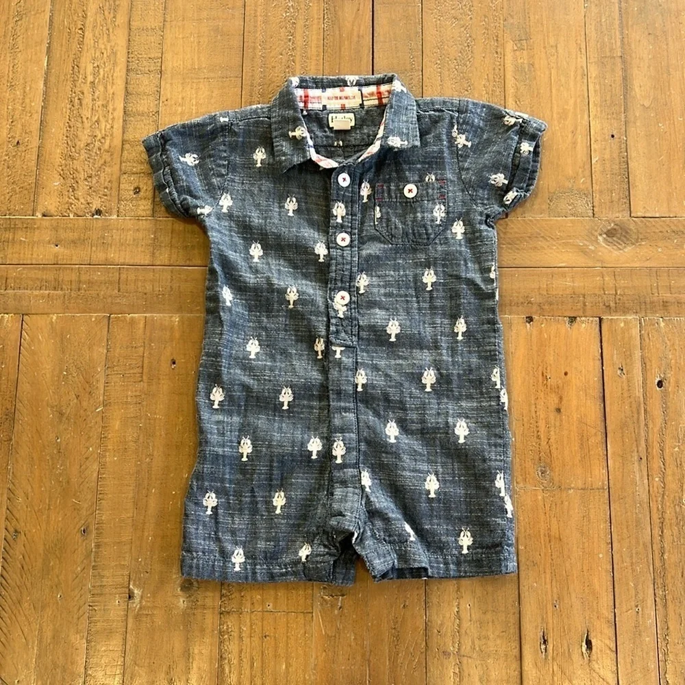 Hatley chambray lobster print romper